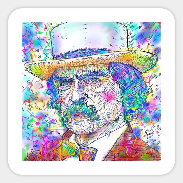 MARK TWAIN watercolor and inks portrait.1 Sticker by lautir